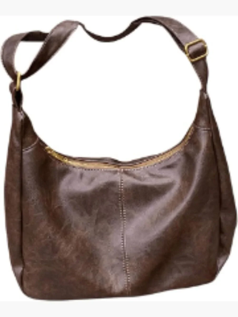 PU Leather Soft Slouchy Hobo Bag Crossbody with Zipper